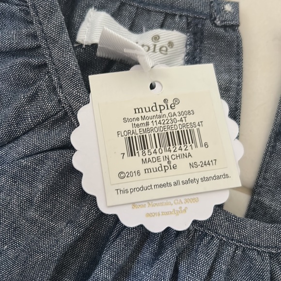 NWT chambray mudpie dress 4T - Picture 3 of 3